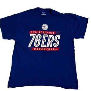 Philadelphia 76ers Sixers NBA T-Shirt Men's Large‎ Blue Tee Philly